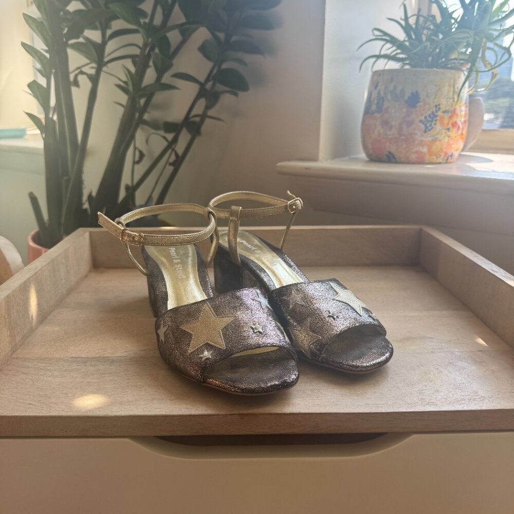 Pearl And Stud Block Heel Sparkly Star Sandals Si… - image 2